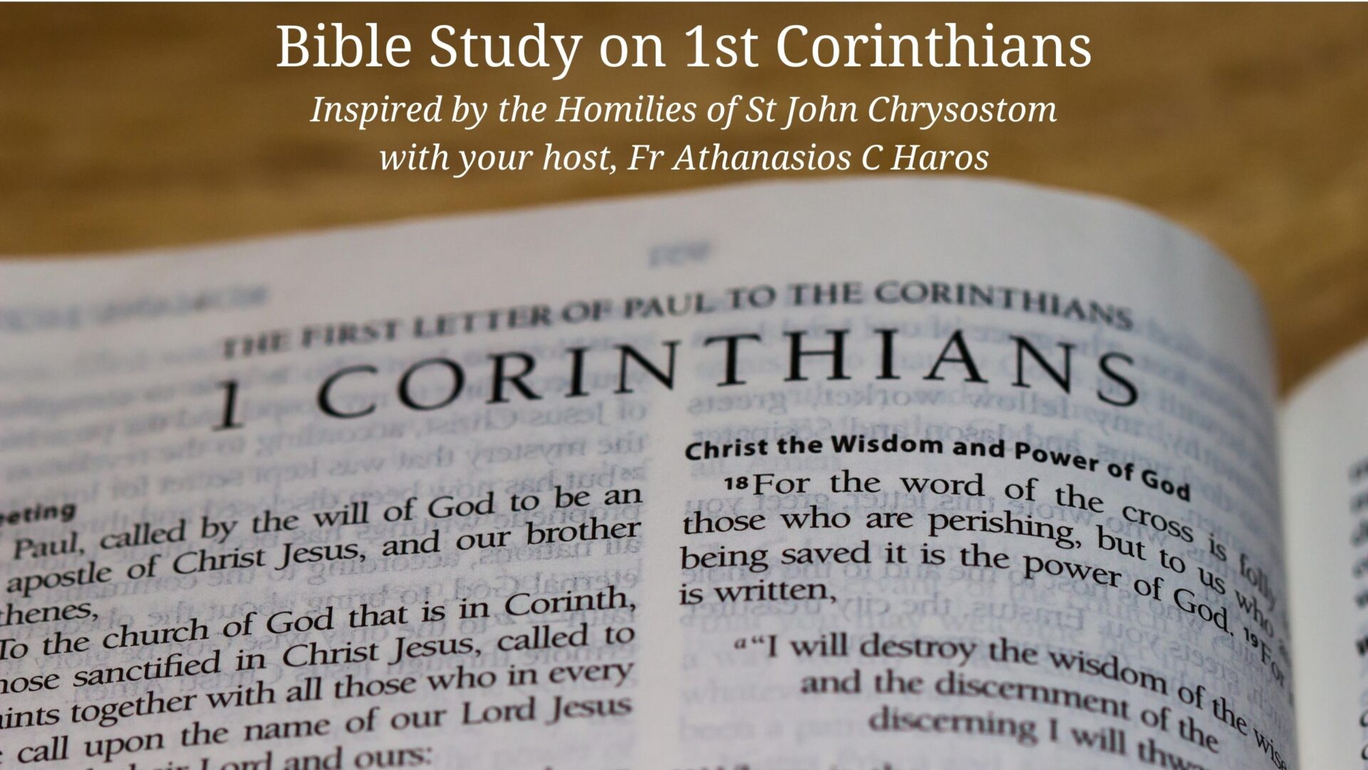 Open Bible on 1 Corinthians text.