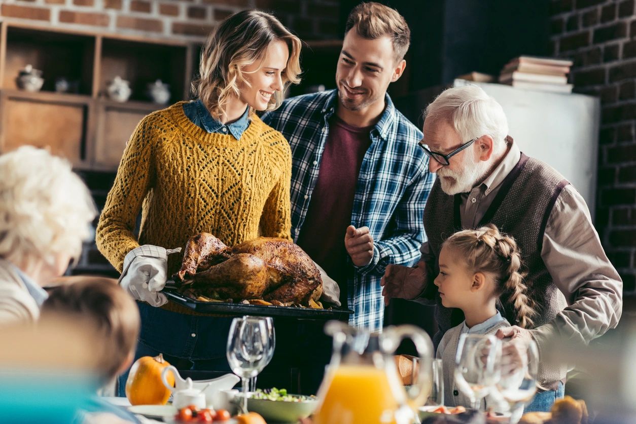 Family is ready to have feast