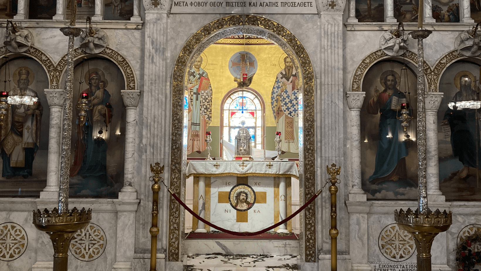 Inside View Of A Church With Jesus Christ Idol