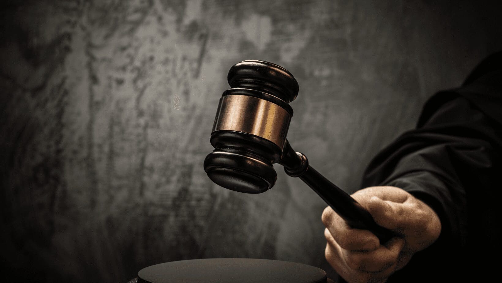 A judge using their gavel