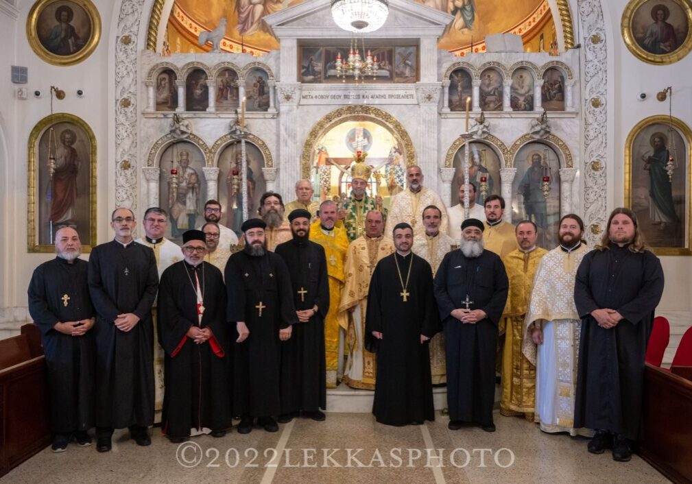 A group of priests and fathers at a church