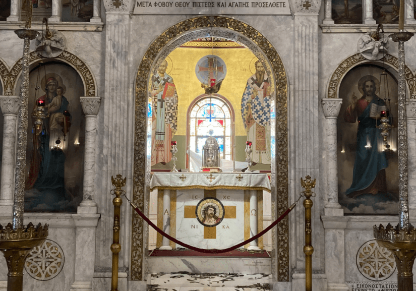 Inside View Of A Church With Jesus Christ Idol