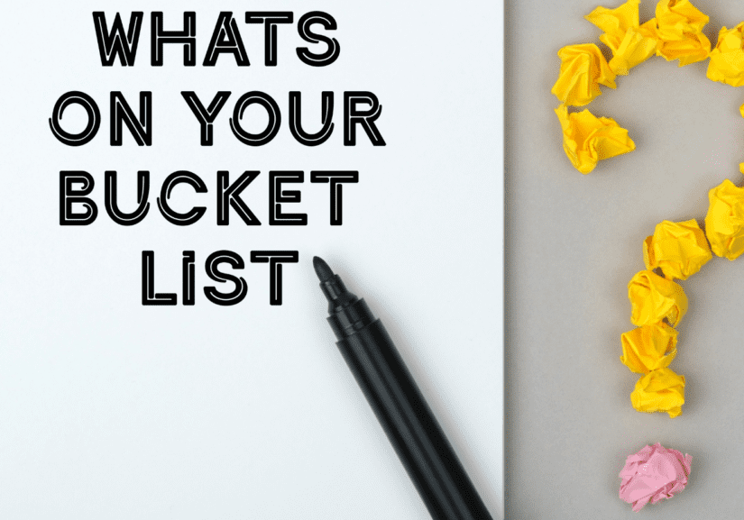 Whats On Your Bucket list Written On Front OF A Notebook