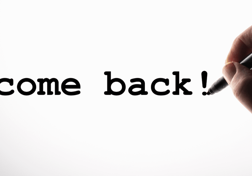 Handwriting 'come back' with pen.
