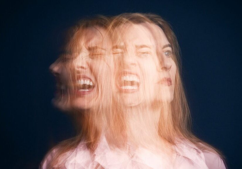 Women facing stress and trauma with a blue background