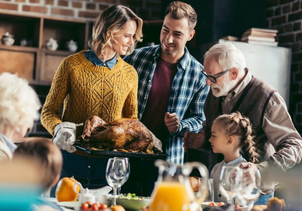 Family is ready to have feast