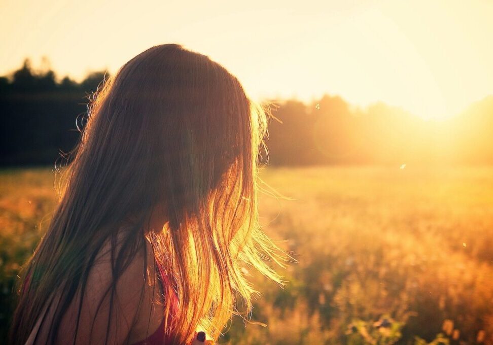 A girl and the sunrise