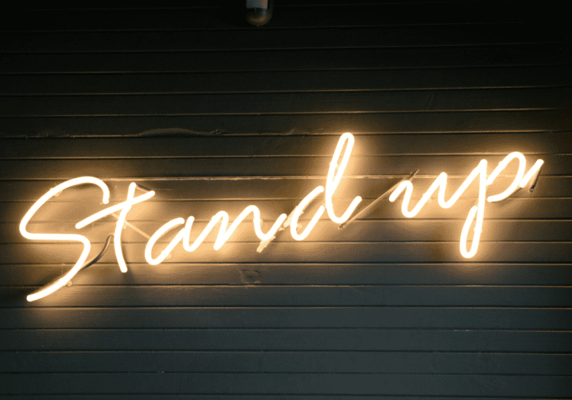 Neon sign for Standup